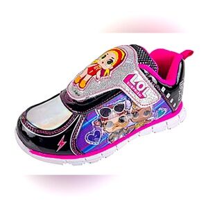 LOL Surprise Shoes Toddler Girls Light Up Purple Black Sneakers Glitter Size 13